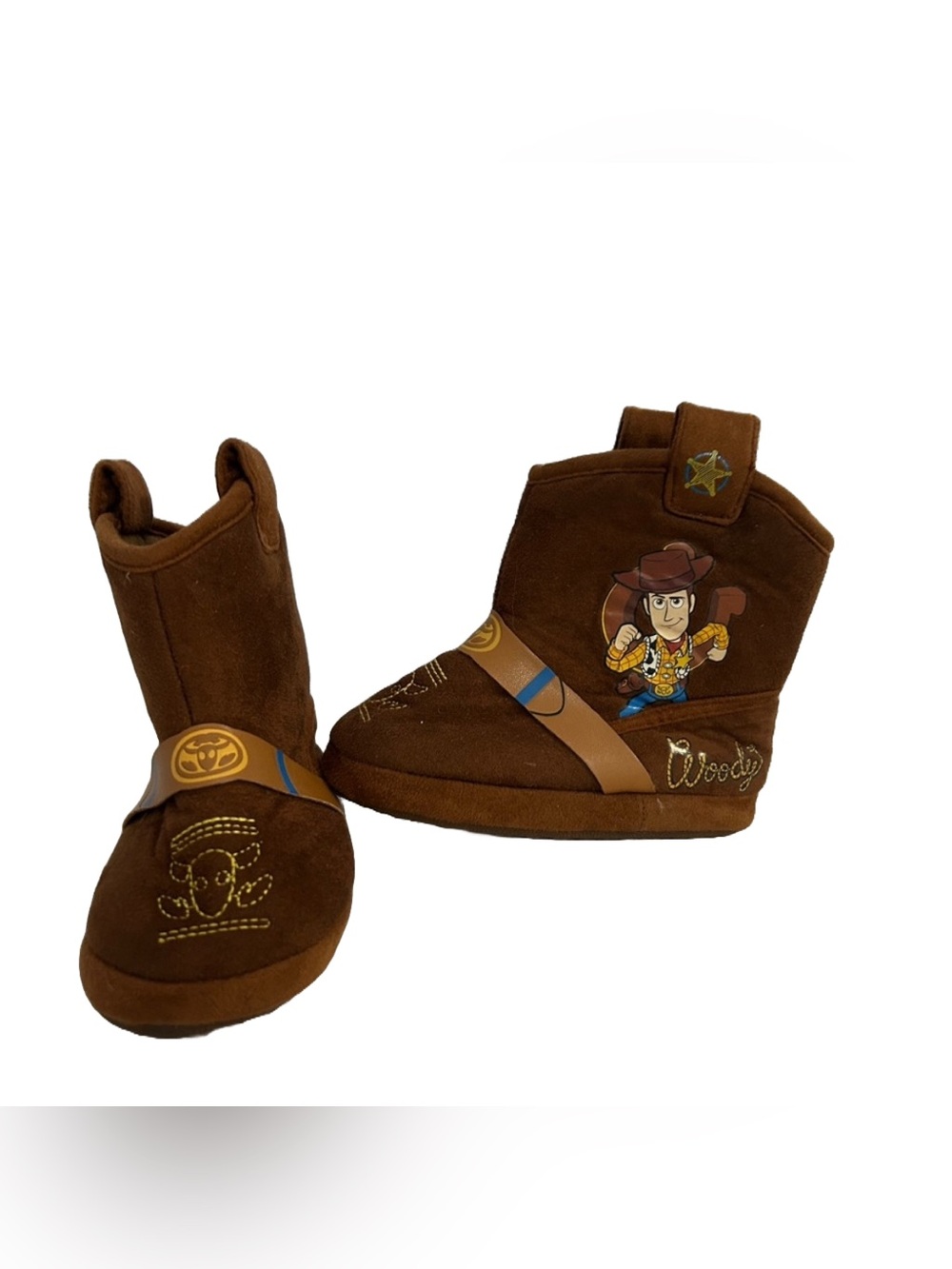 Disney Toy Story Woody Boot Toddler Sz 7-8 Pull On Slippers Cowboy